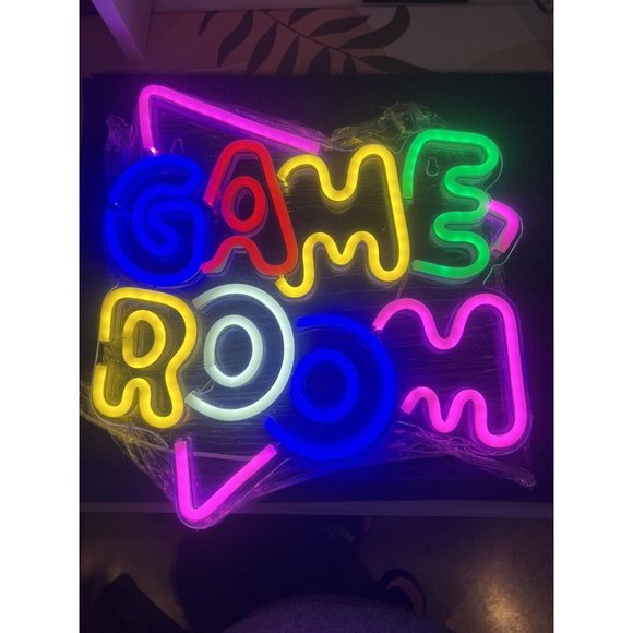 Gamerneon Game Room Large Neon Signs 13.2"x14" Colorful LED Neon Lights for Wall - Picture 1 of 8